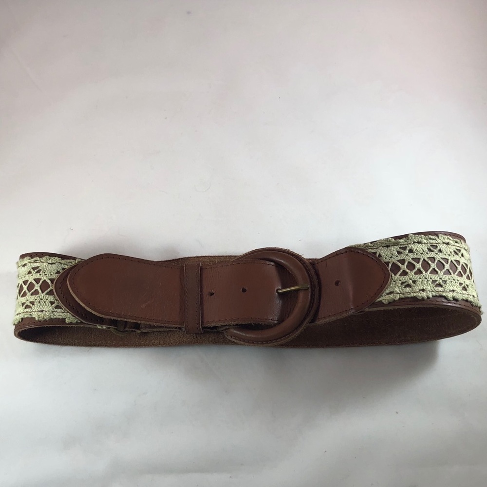 Nwot Brown Leather And Antique Lace Belt - image 5